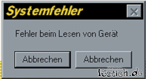 Systemfehler Systemfehler