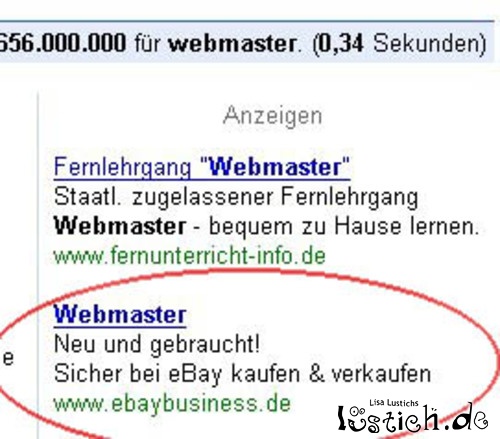 Neue und gebrauchte Webmaster Neue und gebrauchte Webmaster